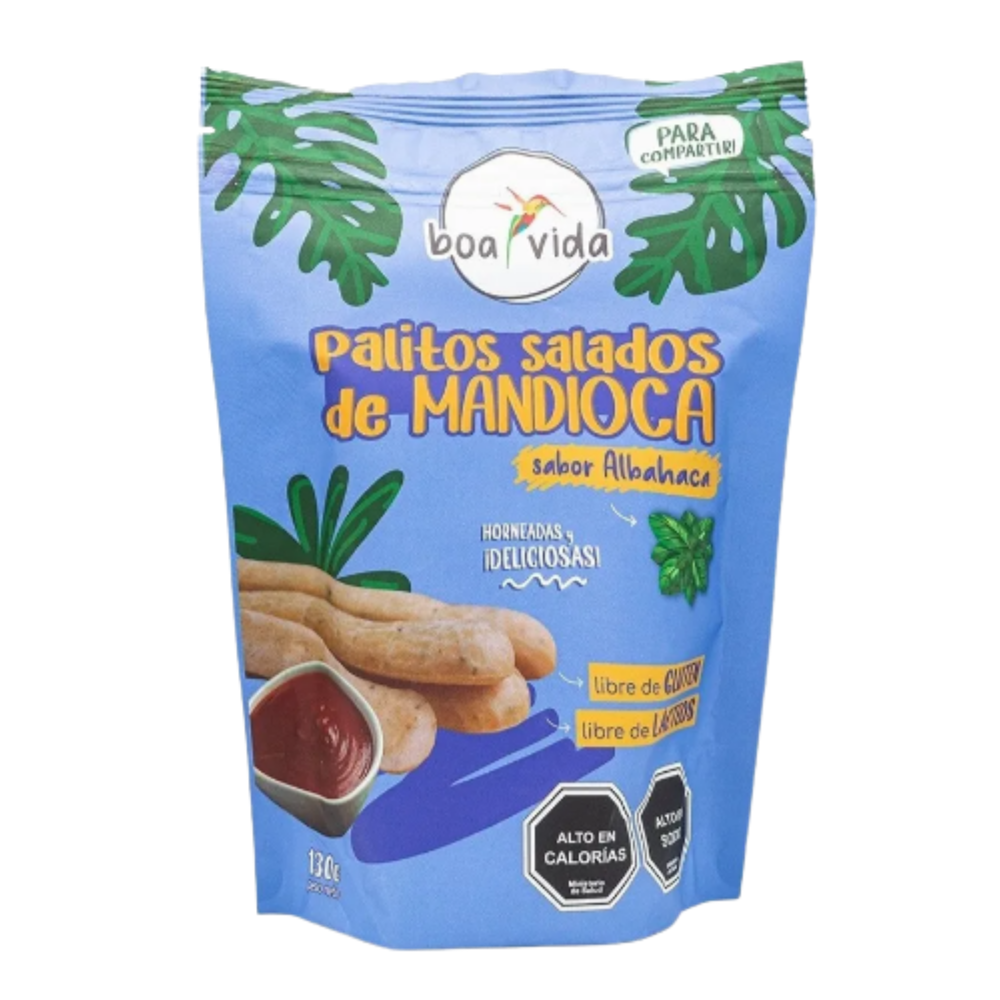 Palitos Salados de Mandioca Sabor Albahaca 130gr