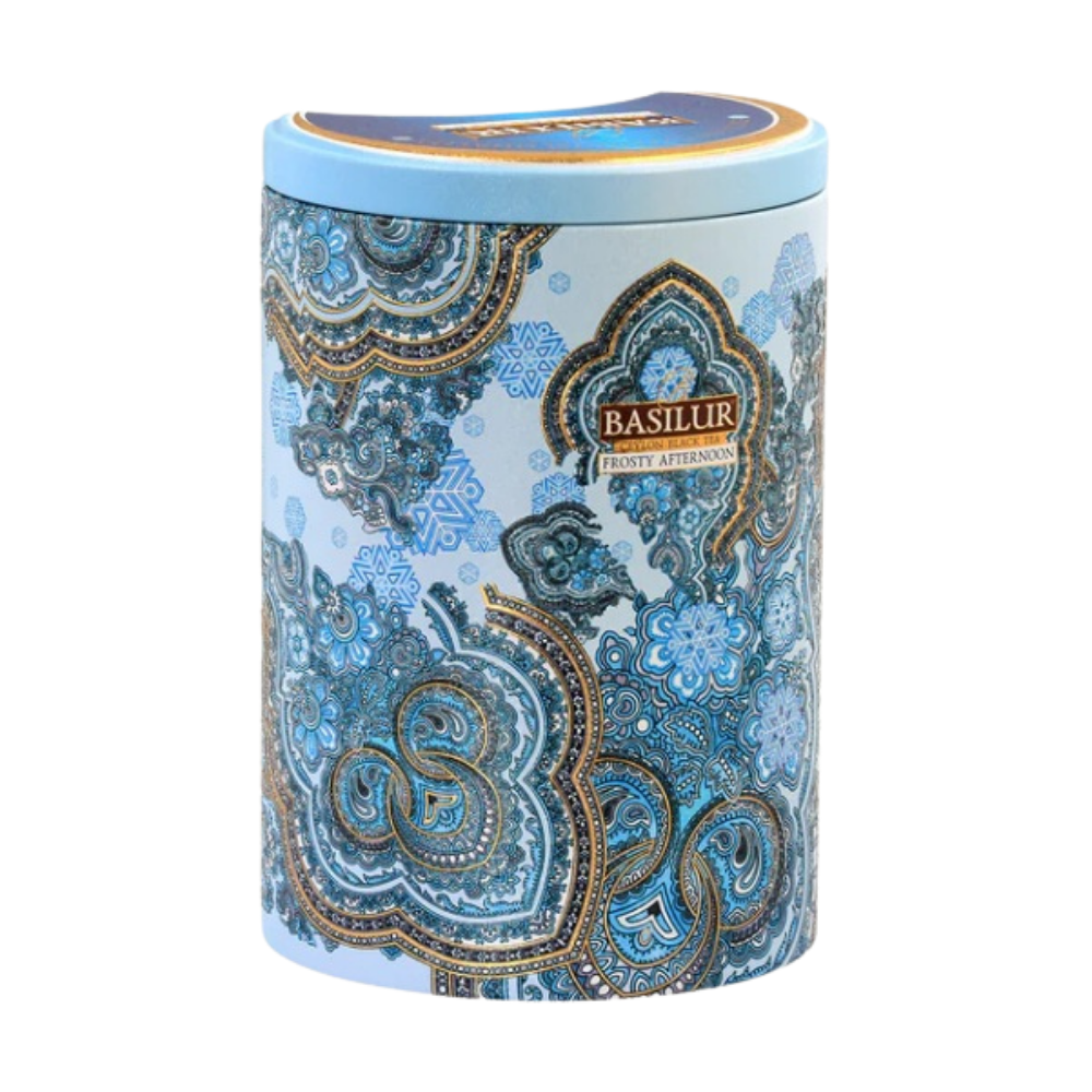 Lata Té Negro con Hojas de Aciano Blancas y Azules - Frosty Afternoon 100gr