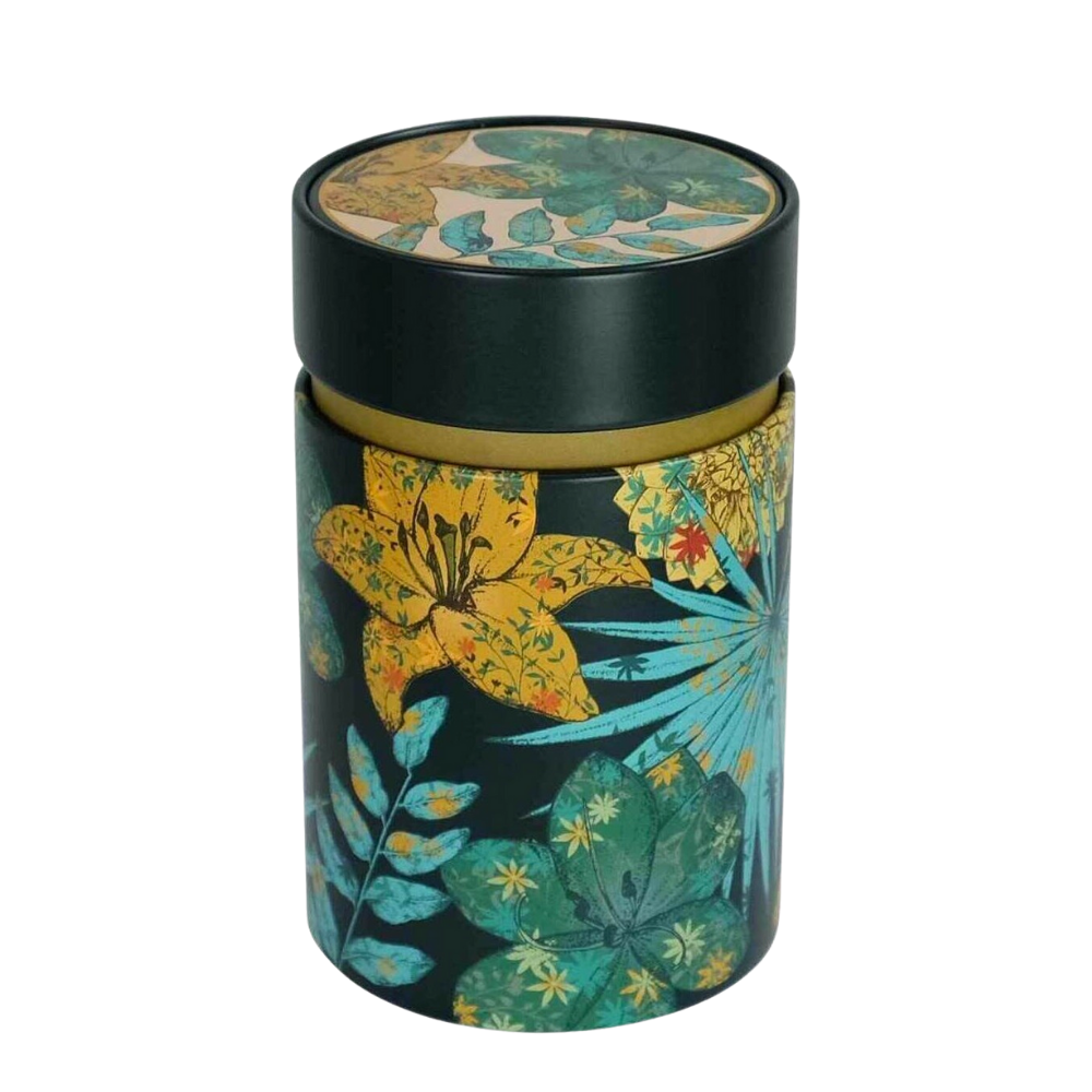 Contenedor de Té o Hierbas - Tin Can Case Rustic Flower Green 150gr