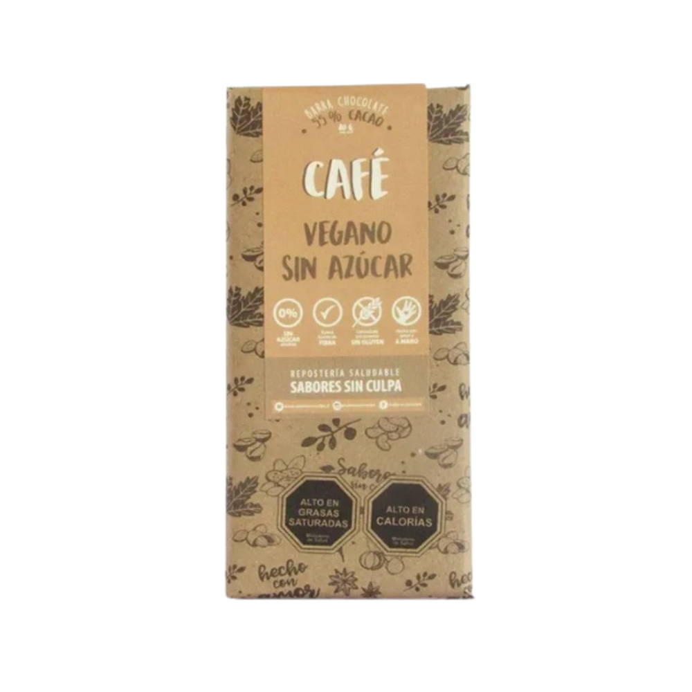 Barra de Chocolate 55% cacao Café 80gr