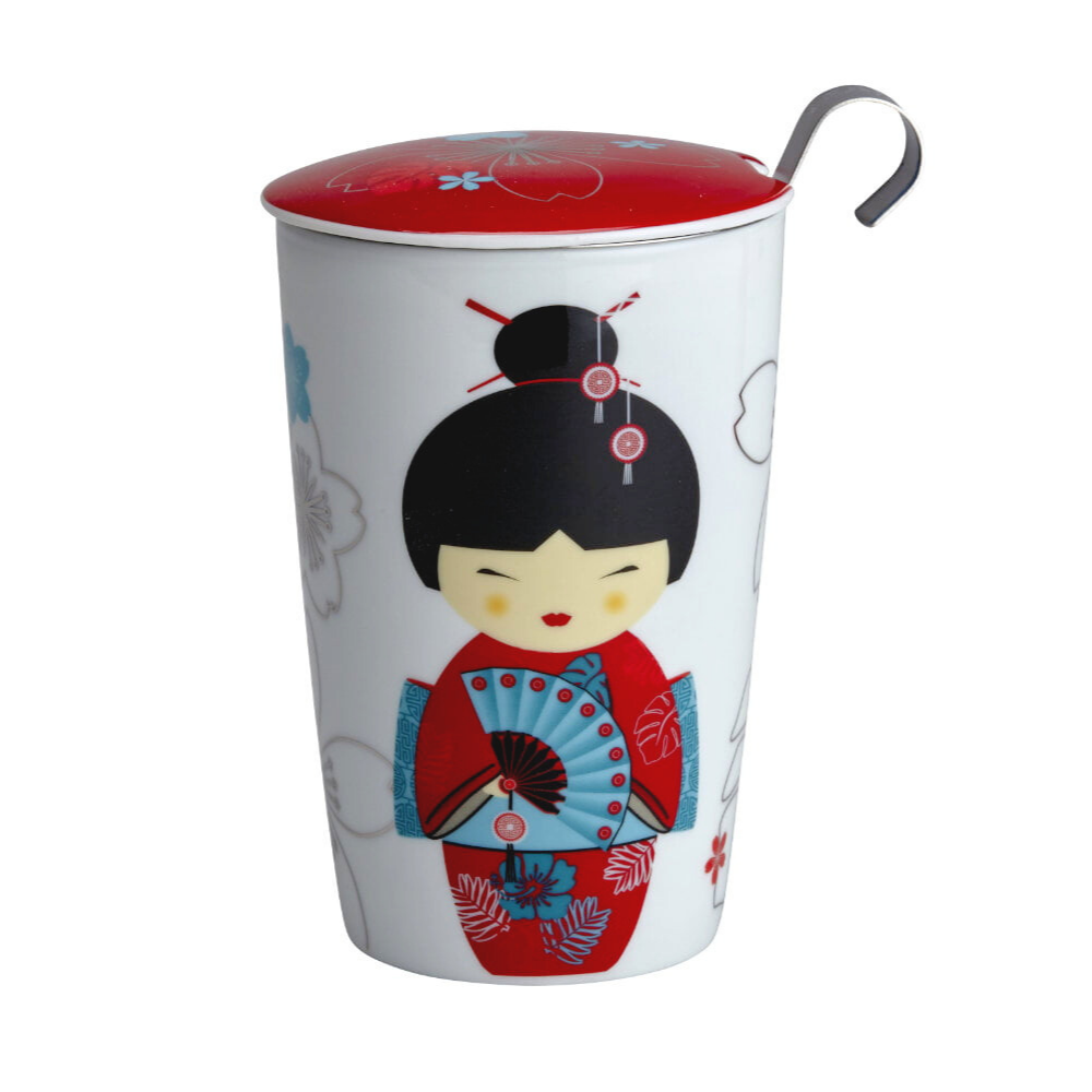 Tazón de Porcelana con Infusor - Teaeve Little Geisha Red 350ml