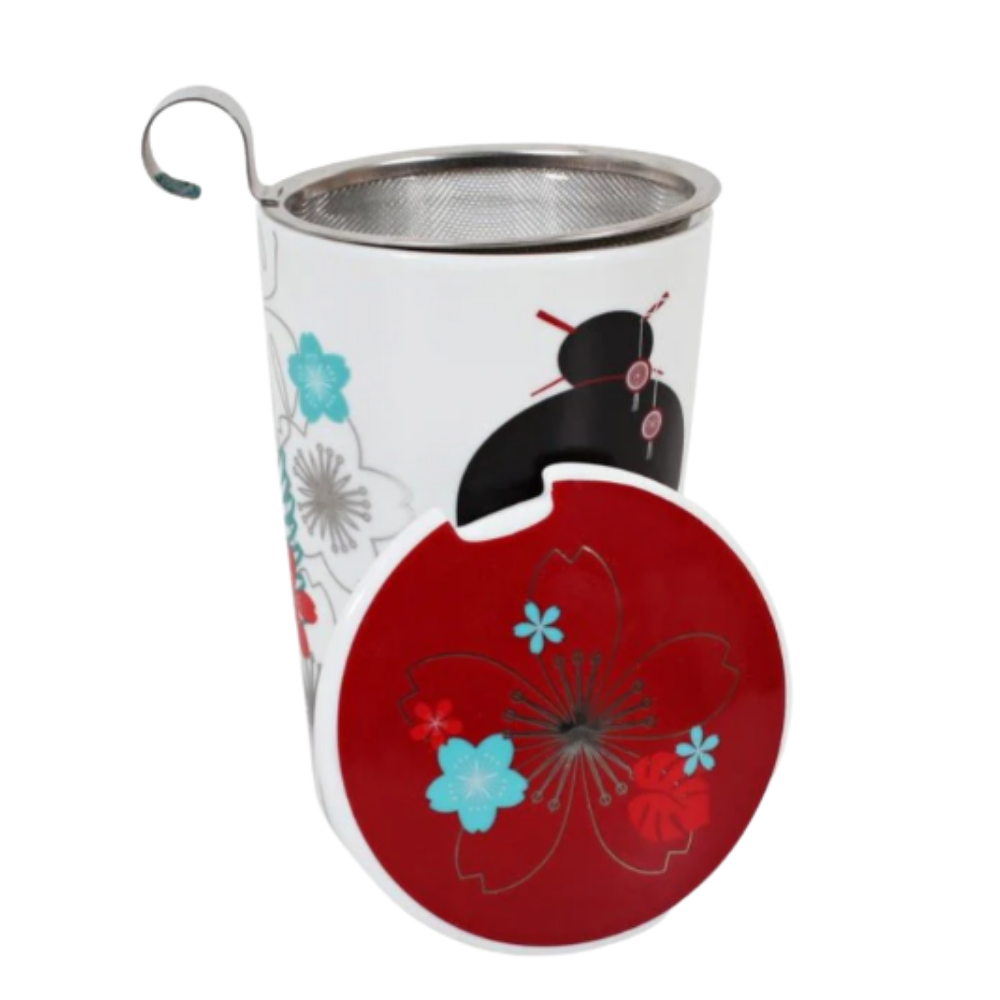 Tazón de Porcelana con Infusor - Teaeve Little Geisha Red 350ml
