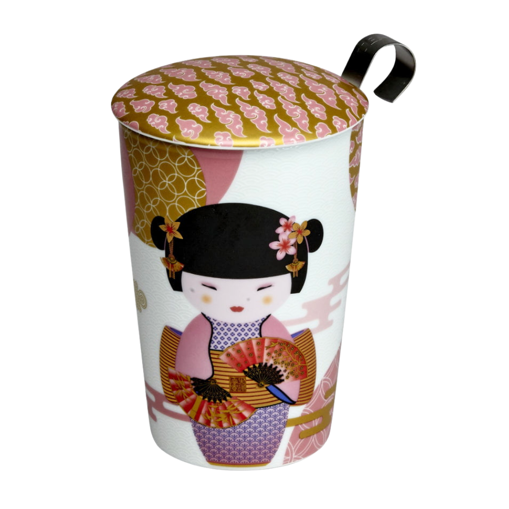 Tazón de Porcelana con Infusor - Teaeve New Little Geisha Rose 350ml