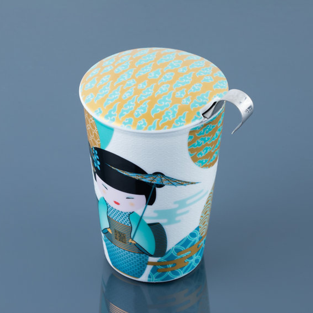 Tazón de Porcelana con Infusor - Teaeve New Little Geisha Petrol 350ml