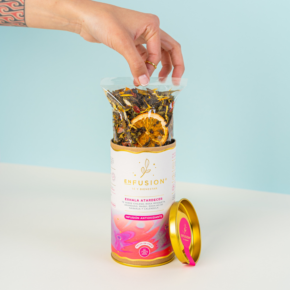 Exhala Amanecer - Té Verde con Rosa Mosqueta, Arándano, Maqui y Caléndula 65gr