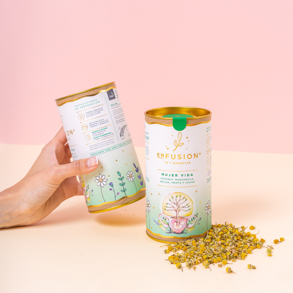 Mujer Vida - Rooibos con Manzanilla Orgánica, Melisa, Menta y Cacao 70gr