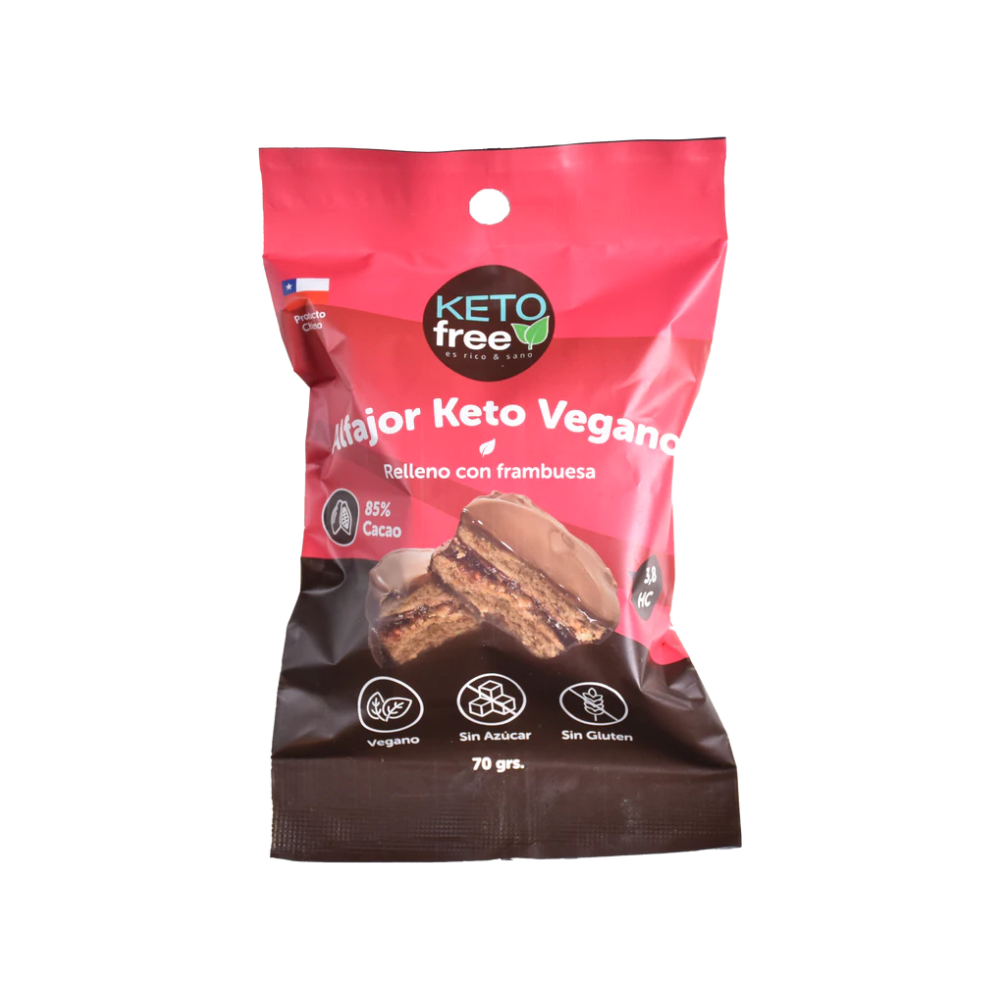 Alfajor Keto Vegano Frambuesa 70gr