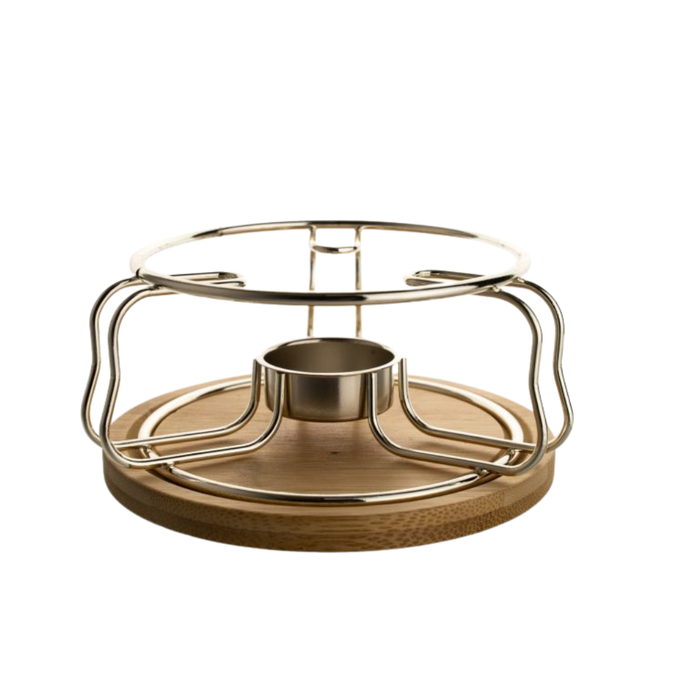 Calentador Tetera Metal Bambú