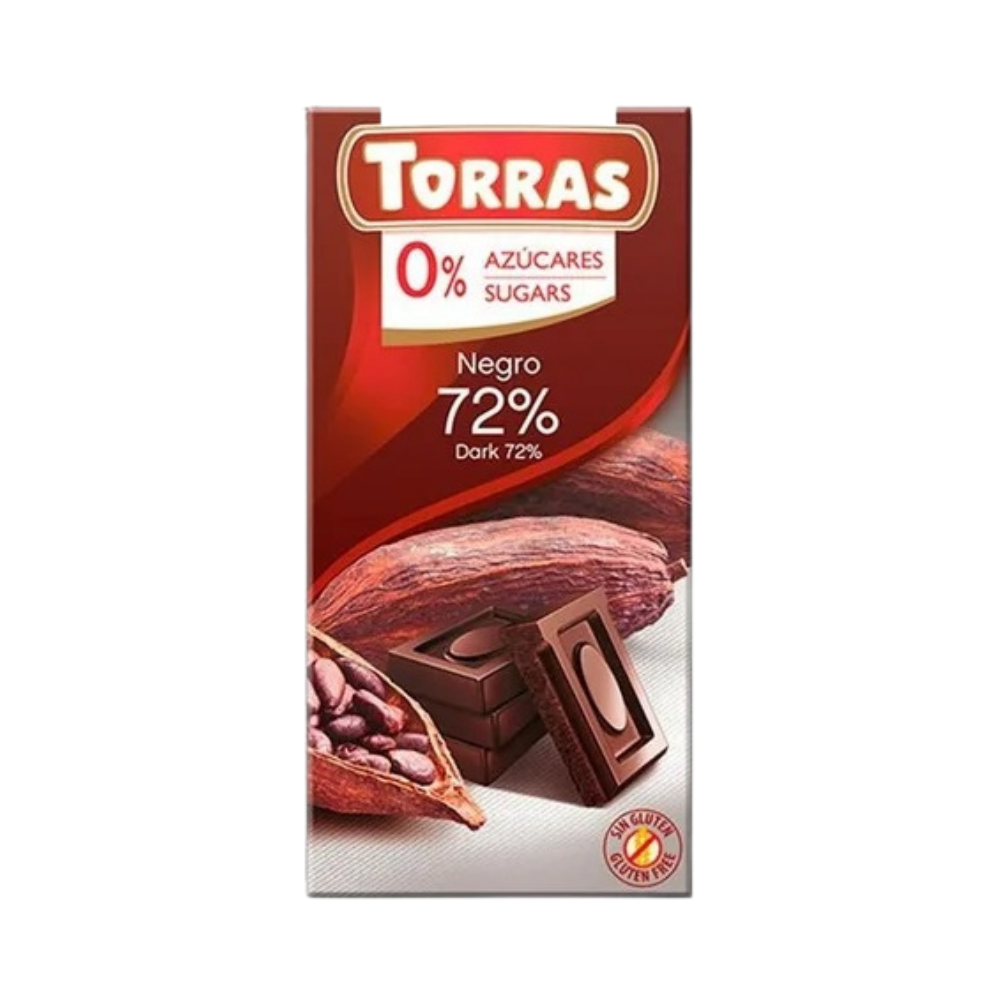 Barra de Chocolate 72% cacao 75gr