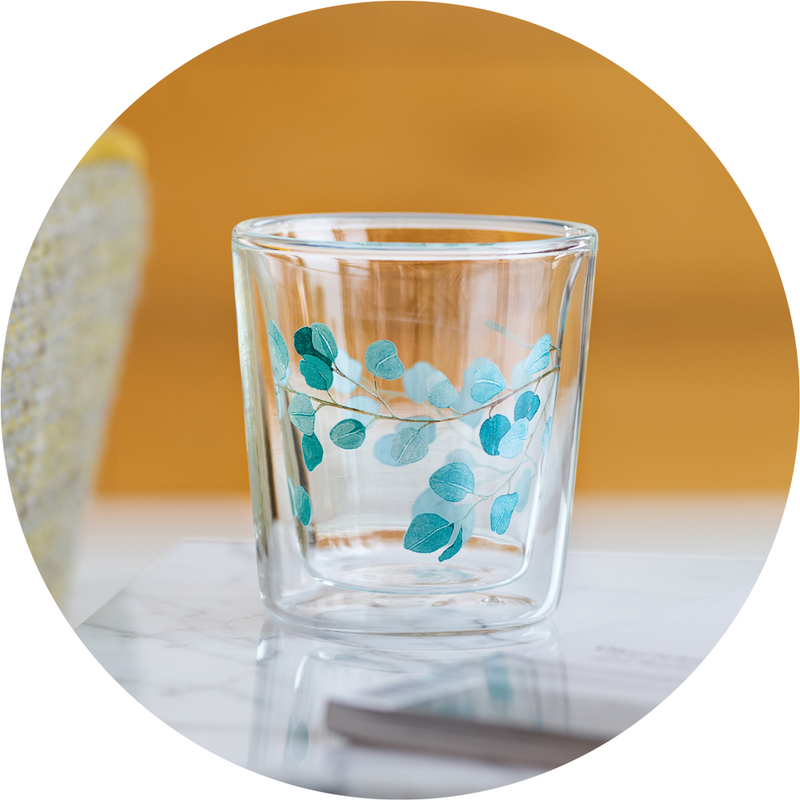 Vaso Doble Vidrio Té - Lyn Eucalyptus 250ml
