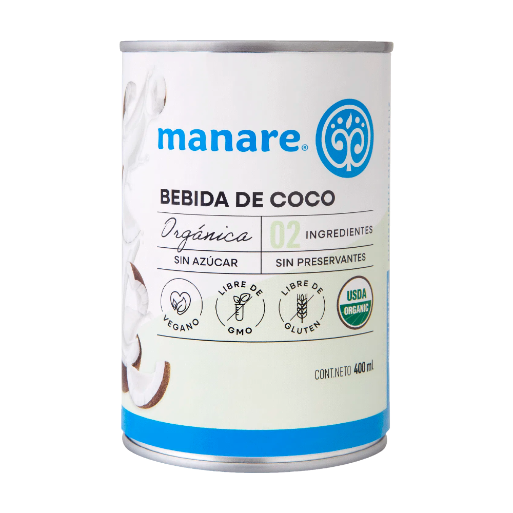Bebida de Coco Orgánica Manare Lata 400ml