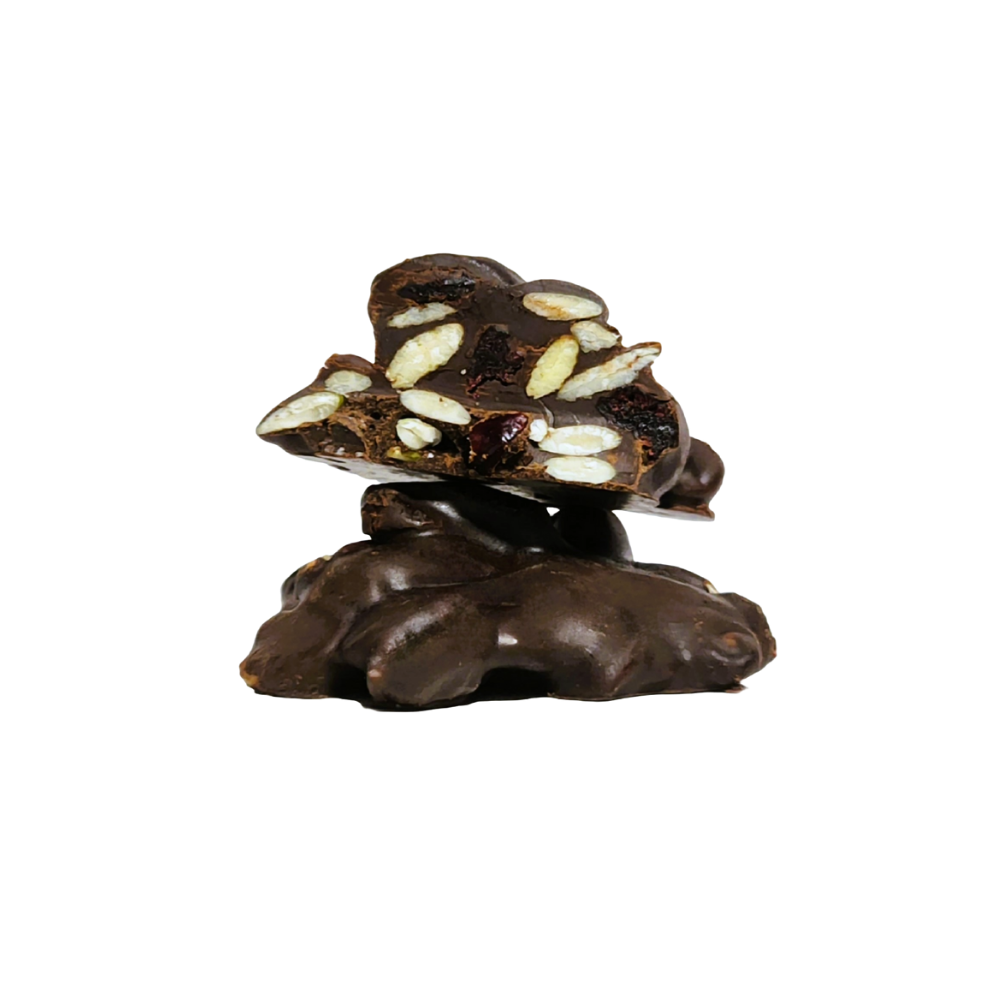 Montoncito Chocolate Bitter 60% Calabaza Cranberry & Maní 100gr