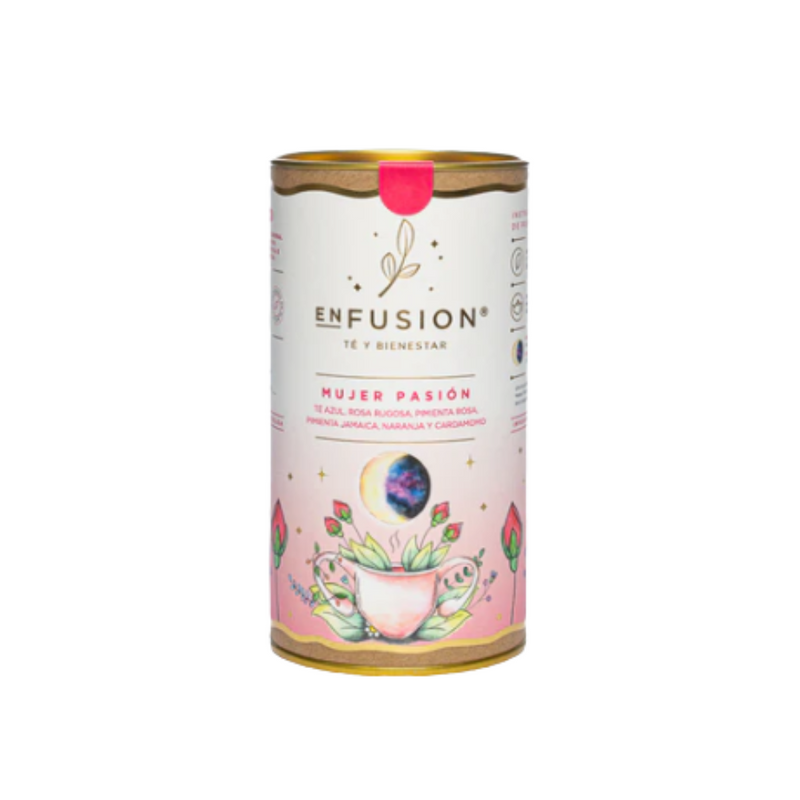 Mujer Pasión - Té Azul con Rosa Rugosa, Pimienta Rosa, Naranja y Cardamomo 90gr