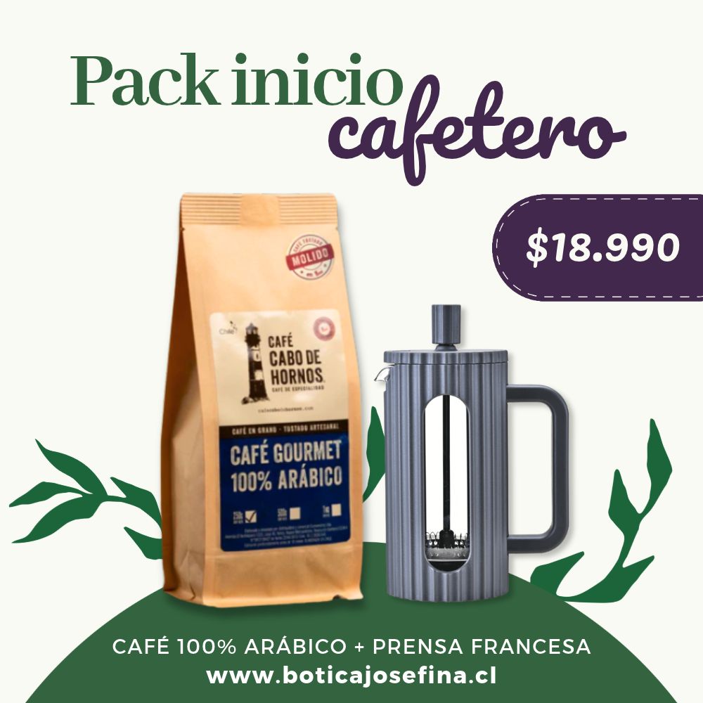 Pack Café de Grano Molido 250gr + Prensa Francesa 350ml