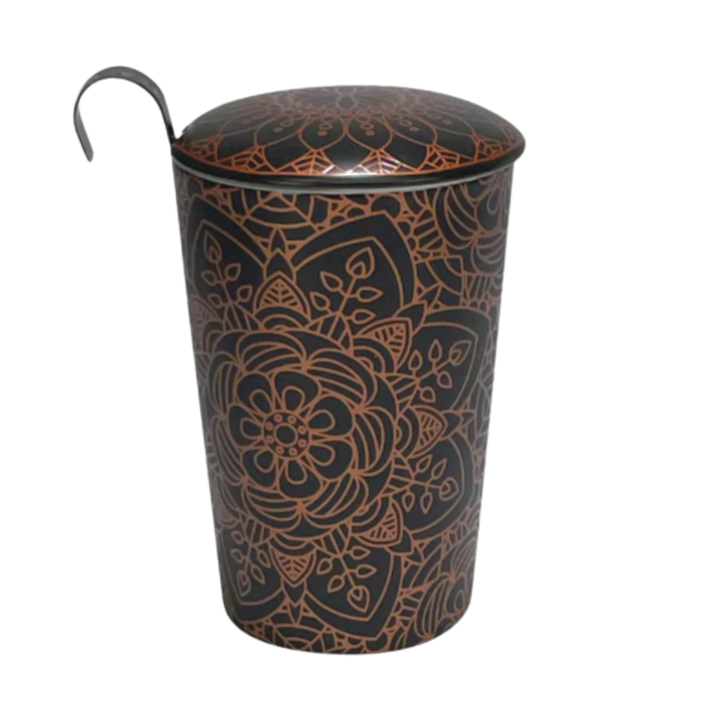 Tazón de Porcelana con Infusor - Teaeve Mandala Ebony 350ml