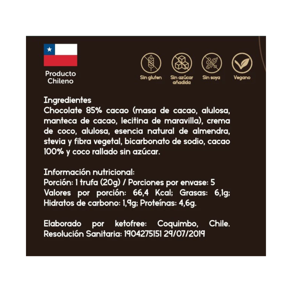 Trufas Keto Veganas 100gr