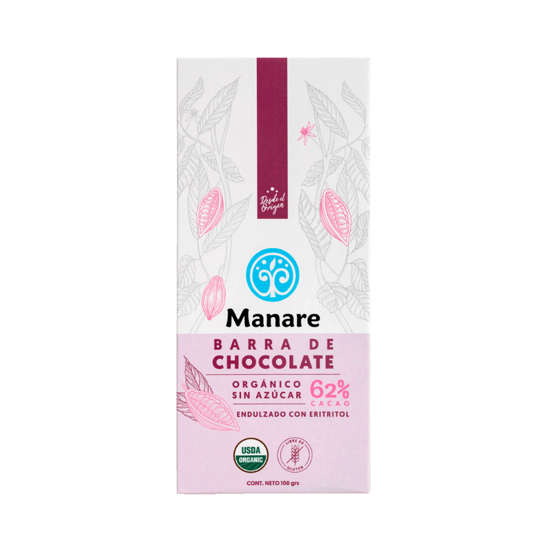 Barra de Chocolate 62% cacao 100gr