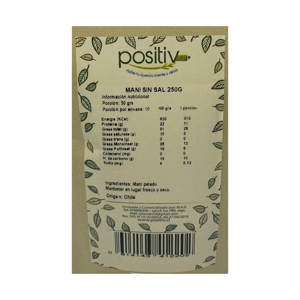 Maní Sin Sal 250gr